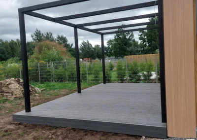 TARAS WYKONANY Z DESKI KOMOROWEJ JAF GARDIN NATUR KOLOR GRAFITOWA JODŁA