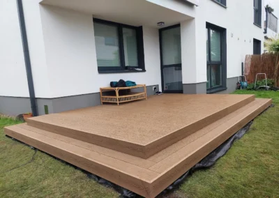 TARAS WYKONANY Z DESKI KOMOROWEJ JAF GARDIN NATUR KOLOR PIASKOWY TEAK